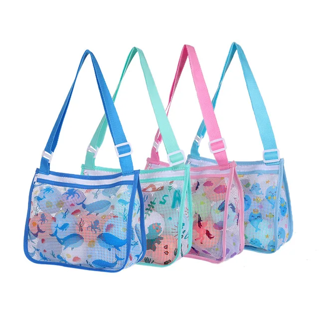 Portable Beach Bag Foldable Mesh Swimming Bag For Children Beach Toy Baskets Storage Bag Kids Outdoor Swimming Waterproof Bags 2