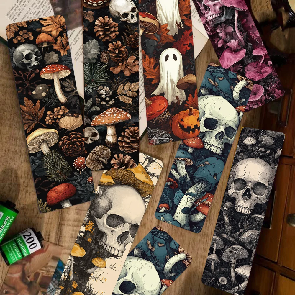 Bookmarks Stationery Supplies 30pcs gothic style mushroom skull bookmarks reading book pages books labeling cards student office supplies creative gifts DIY