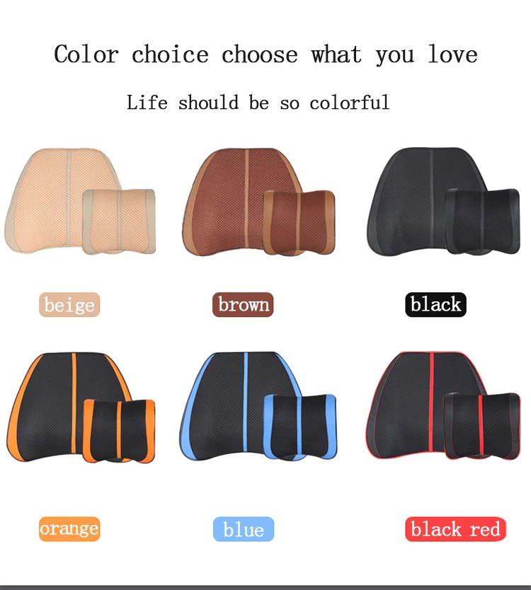 Coussin Appui-TêTe Voiture Coussin Lombaire Voiture Pour CRX II Coupe(Ed,EE) 1987-1992, Oreillers De Cou Appuie Tete Coussin Soutien Lombaire,Black-Neck Pillow+Lumbar Pillow