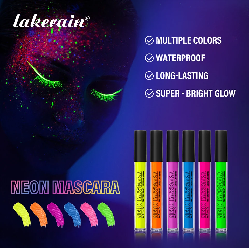 Description Picture 2 of itemFluorescence Mascara Waterproof Eyelash Long Lasting Fast Dry Colorful Neon Eyelashes Curling Lengthens Eye Lashes Cosmetics