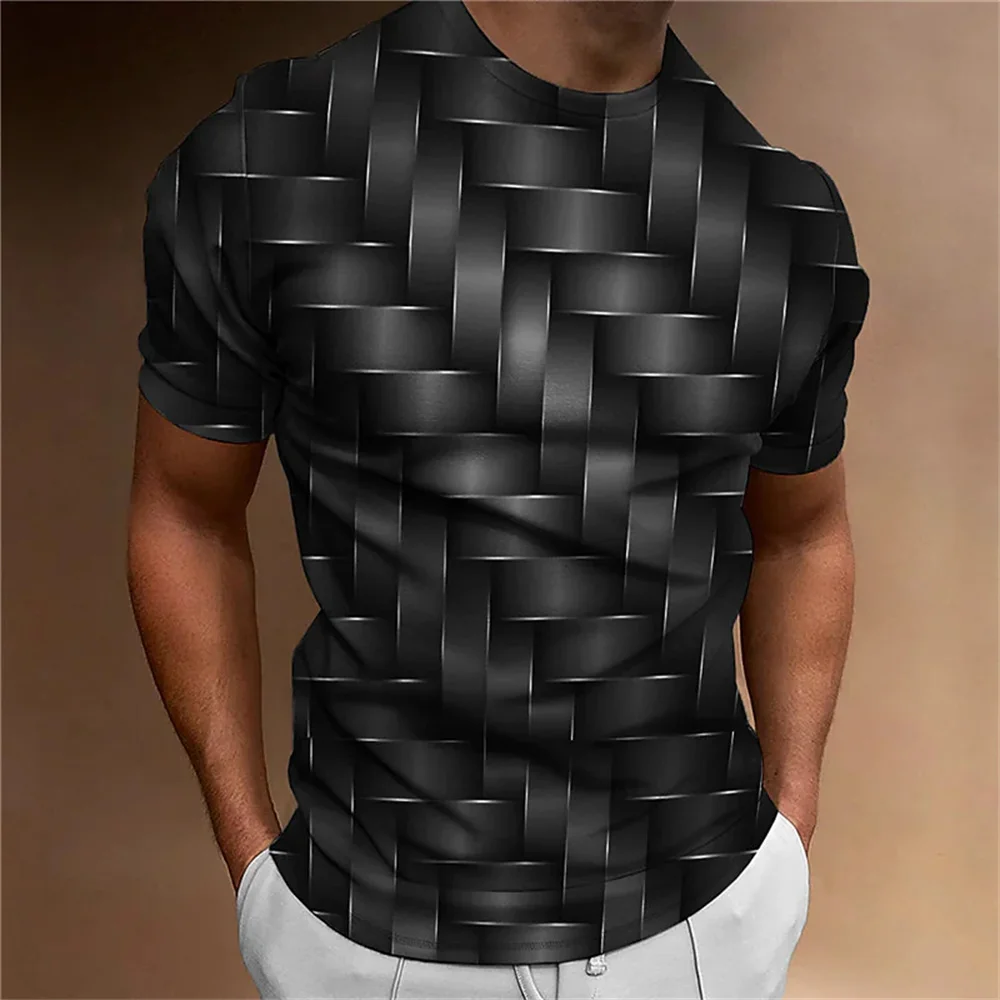 T-shirt Homme Selected Homme – 2XL – Gris Motif Géométrique – 100% Coton – Occasion Parfait état