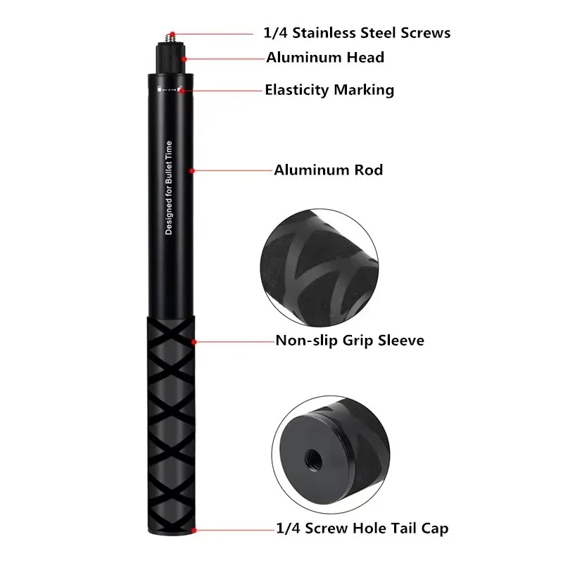Selfie Stick for Insta360 X5 X4 Invisible Bullet Time Bundle Handle Ace Pro 2 GoPro Panoramic Camera