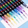 3Pcs Acrylic White Marker Brush Pens Black Paint Art Markers for Rock Painting Stone Ceramic Glass Wood Tire Fabric Metal Canvas 4