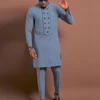Ali Two Piece Outfit Button Design Long Sleeve Shirt and Casual Pants