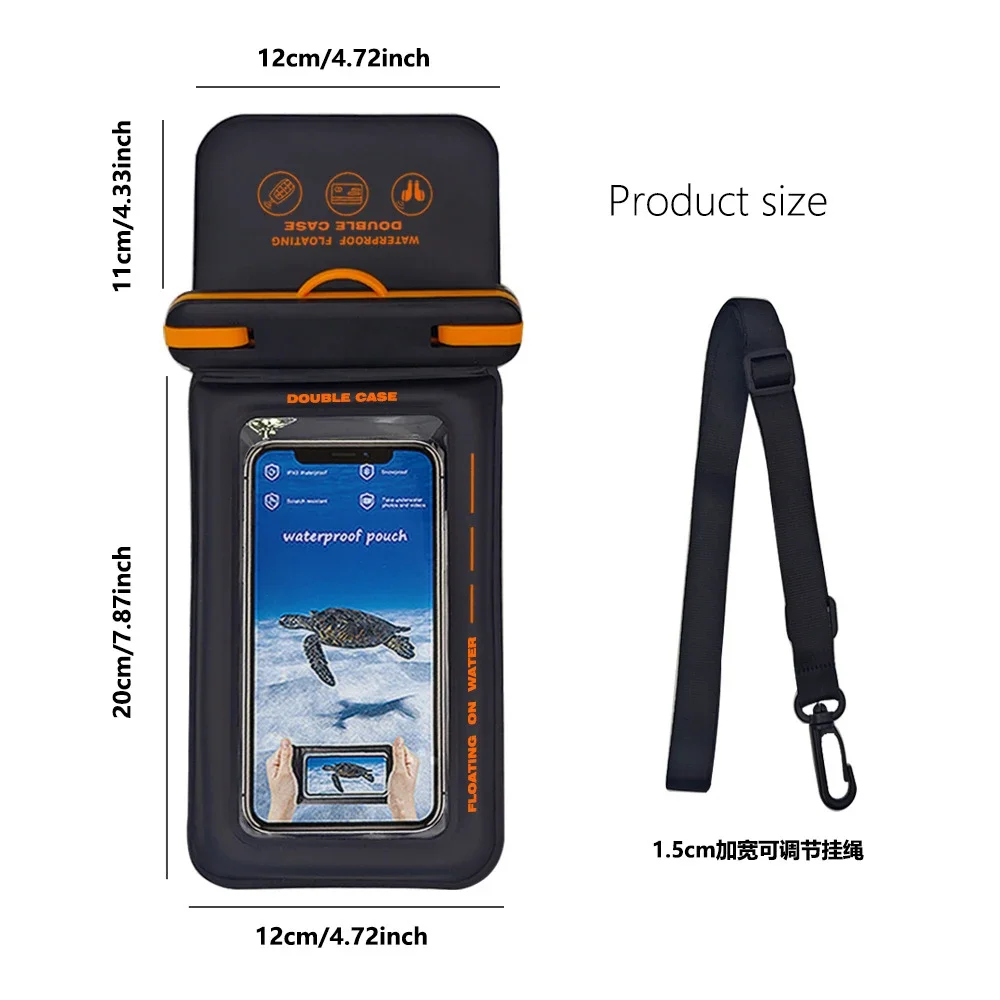 Waterproof Touch Screen Phone Pouch with Lanyard - Universal IPX8 Dry Bag Case