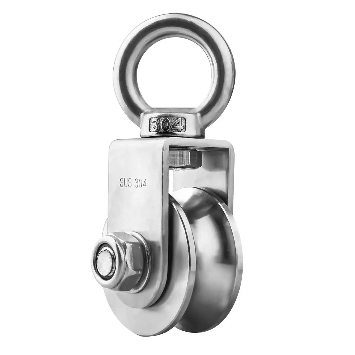 U/V Type Swivel Pulley 304 Stainless Steel Duplex Bearing Super-Silent Detachable Rotation Pulley System Gym Traction Wheel