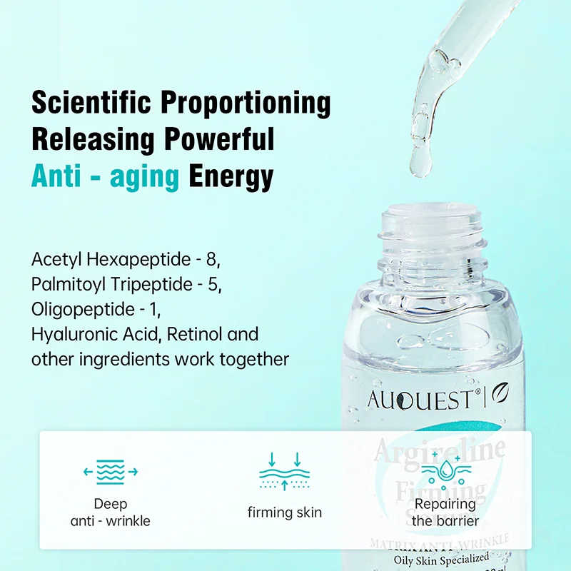 Siero rassodante a sei peptidi Altamente efficace Antirughe Rassodante per la pelle Pelle liscia Prevenire Migliorare il siero per il viso ai piedi di galloni 6