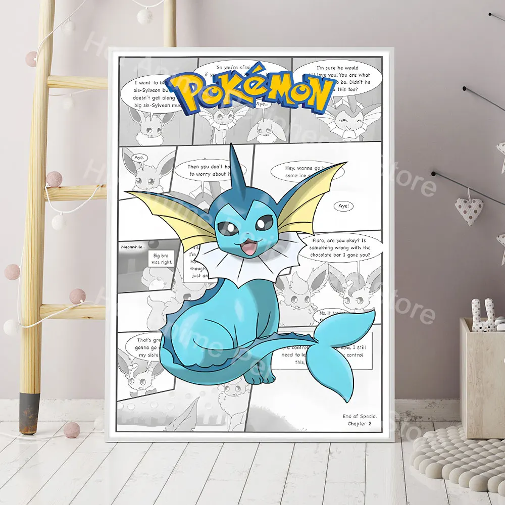 thumbnail image 1 of Posters Anime Peripherals Art Canvas Painting Blastoise Mewtwo Picture Comic Kawaii Mural Decor Gifts for Baby Girl Room, 1 of 5