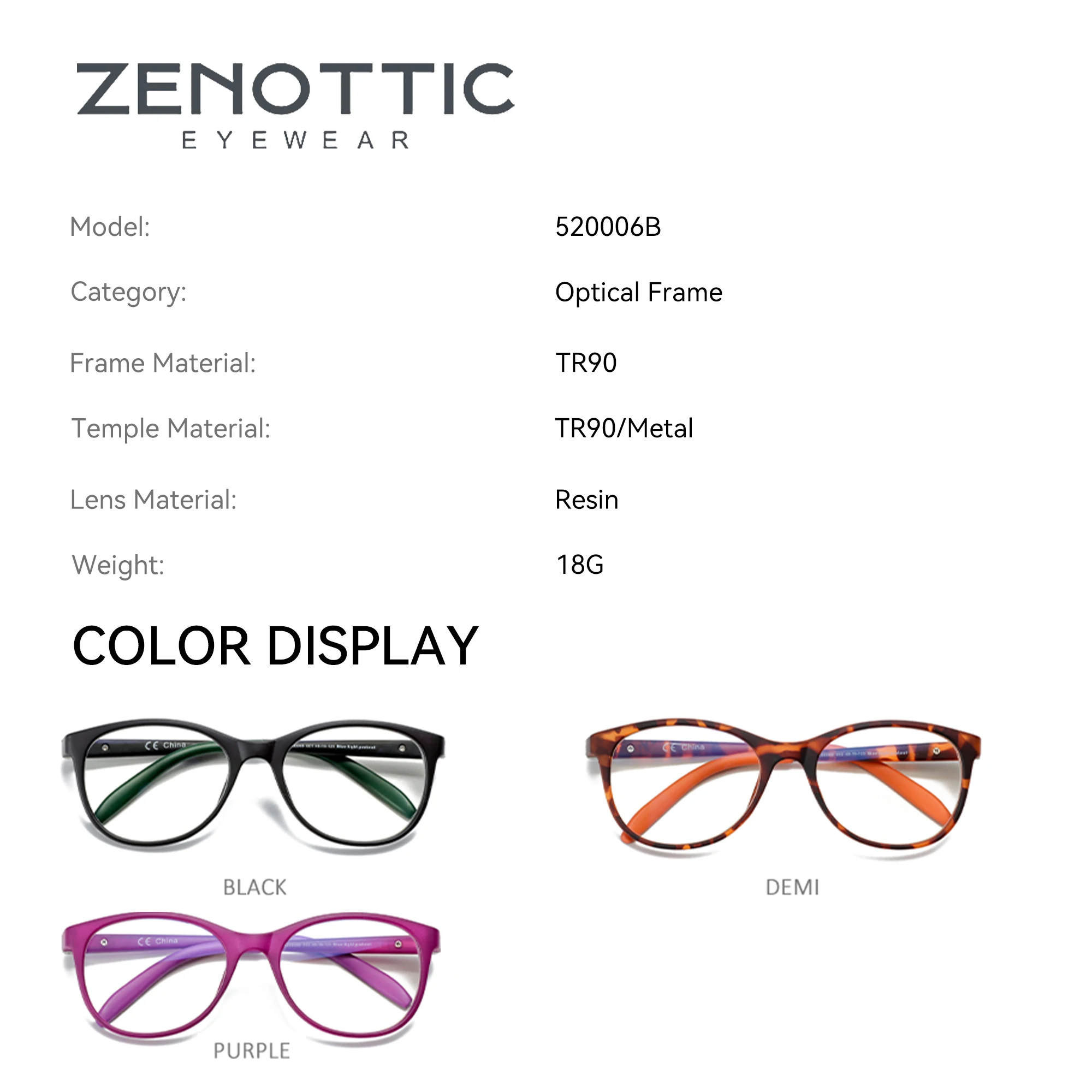 ZENOTTIC Kids Anti Blue Light Glasses for Children TR90 Optical Frame Non-Prescription Computer Eyeglasses 520006B