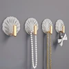 8Pcs Shell Shape Wall Hook Kitchen Bathroom Multifunction Punch Free Hooks Coat Hanger Home Decoration Paste Style Hooks 1