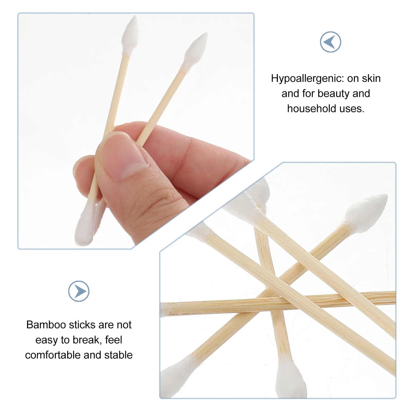 2 Boxes of 400Pcs Double Spiral Tips Cotton Swabs With Strong Paper Sticks Cleaning Swab Sticks White (200Pcs in 1 Box) 2