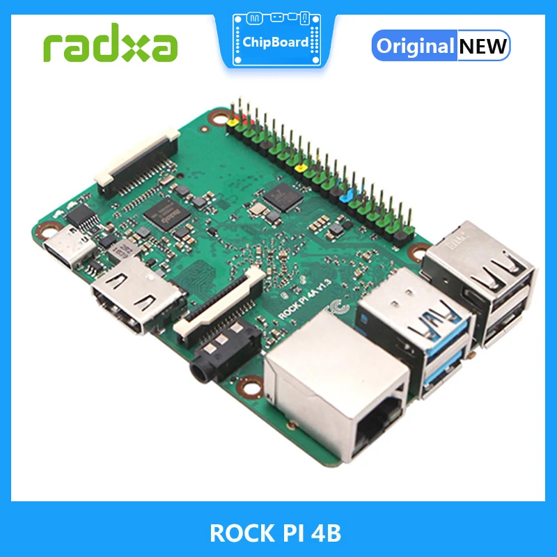 Rock Pi 4B Rockchip Board Rk3399 Versione Ad Alta Velocità Op1 Sbc/Singolo Computer A Bordo Emmc Compatibile Con Raspberry Pi Ufficiale