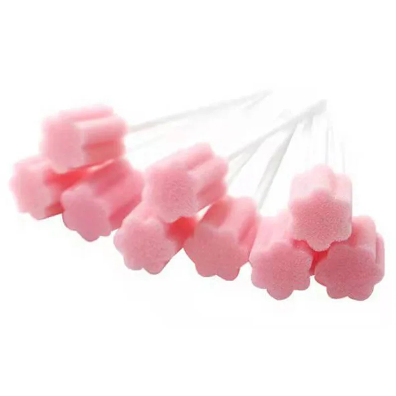 50PCS Disposable Oral Sponge Swabs Tooth Cleaning Mouth Swabs Sterile Dental Sponge Unflavored for Mouth & Gum Cleaning