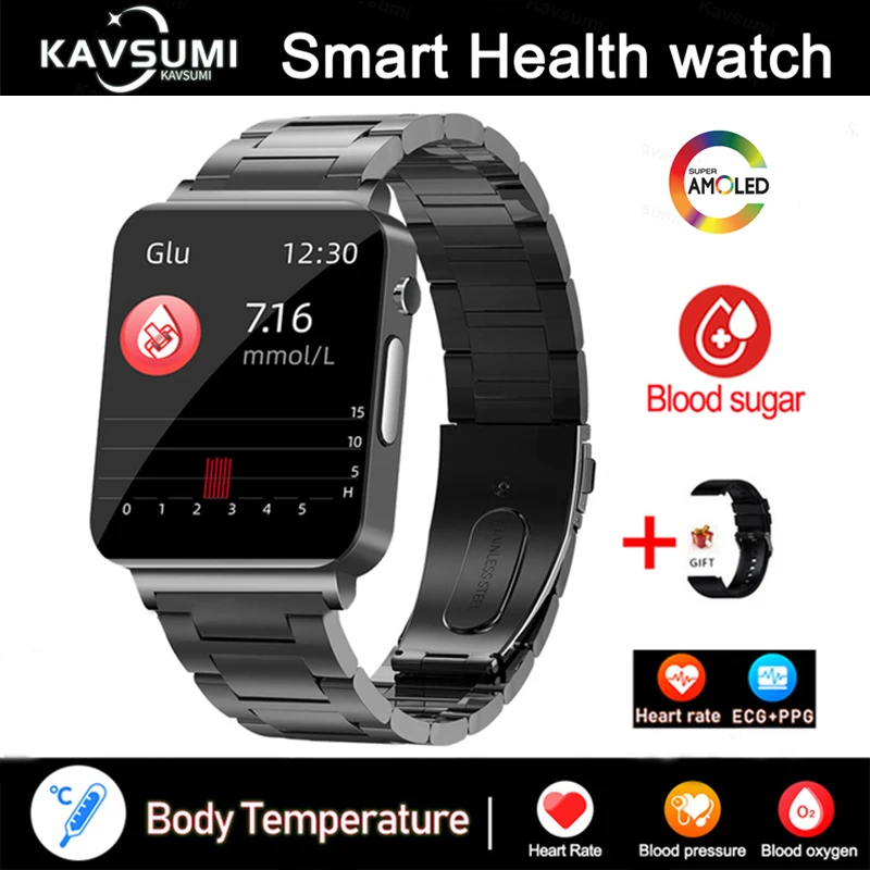 ECG + PPG Smartwatch monitoraggio della glicemia pressione sanguigna  temperatura corporea Smart Watch per uomo donna orologio Fitness Tracker  2023 - AliExpress