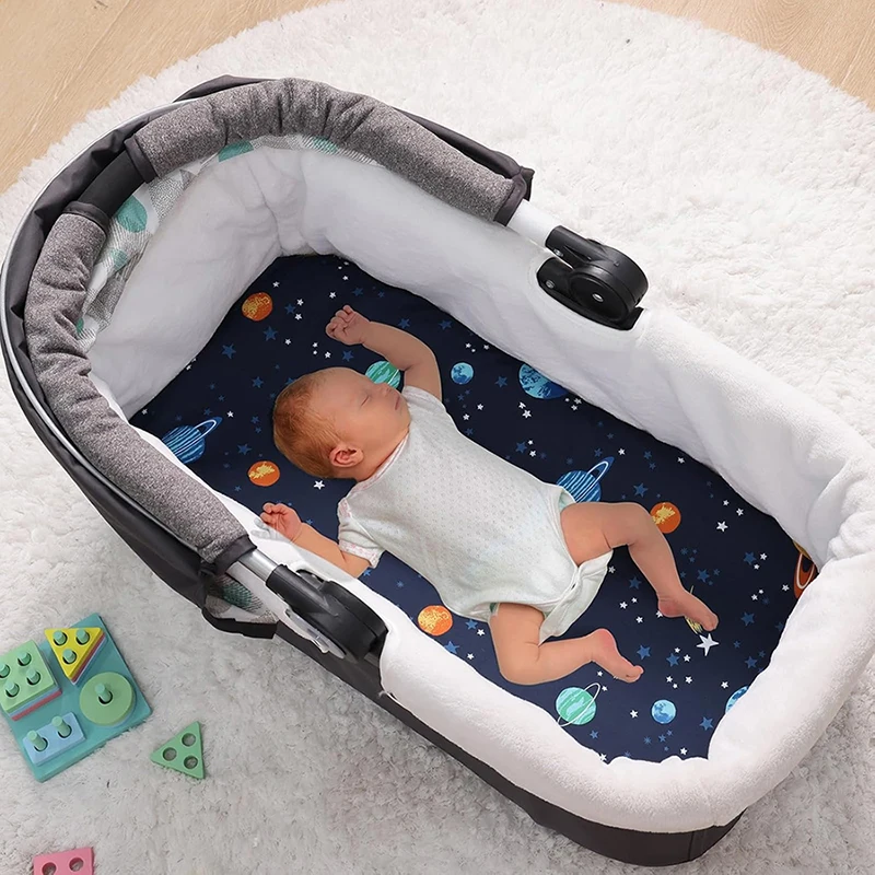 3PCS Bassinet Sheets for Baby Boy Girl Stretchy Breathable Fitted Sheet Universal for Bassinet Cradle Hourglass Oval Pad