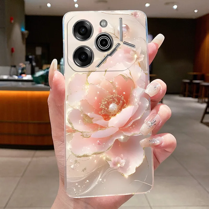 Luxury Butterfly Flowers Transparent Soft TPU Phone Case