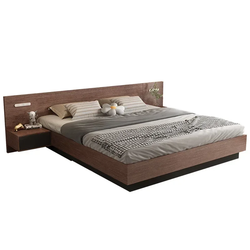 Apartment Hotel Home Double Full King Queen Size Wood Bed Solid Base Tatami MDF Bed Frame With Headboard