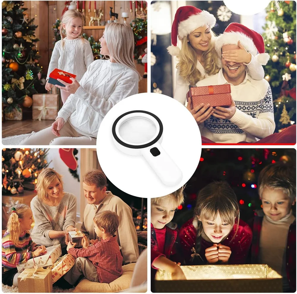 Magnifying glass Magnifying Glass with Light 30X Handheld Large Magnifying Glass 12 Led Illuminated Lighted Magnifier for Seniors Reading Solder
