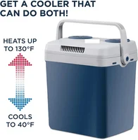 Refroidisseur et réchauffeur électrique avec poignée, réfrigérateur thermoélectrique Portable de 24 L pour véhicules et camions, cordon d'alimentation domestique 110V AC 3