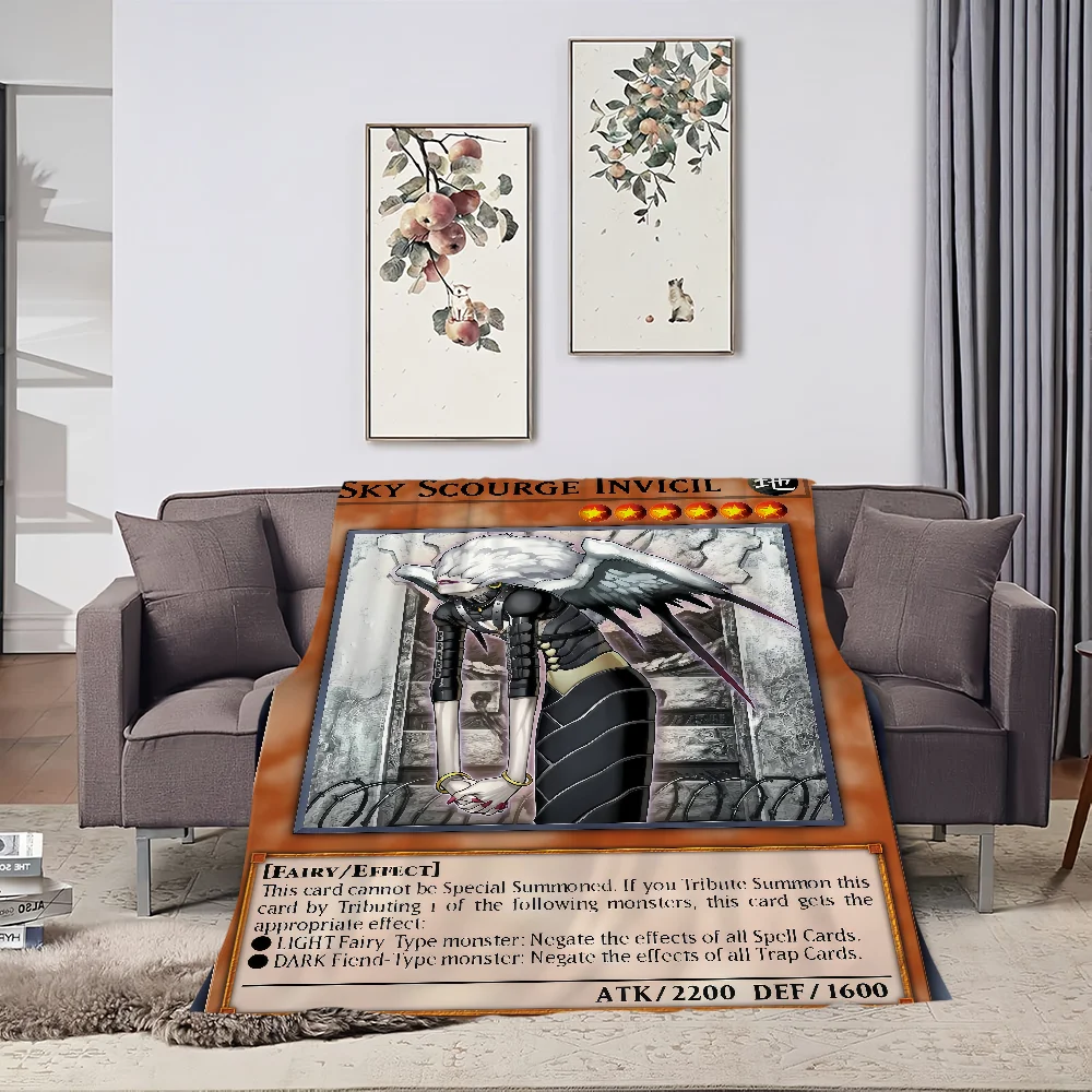 Anime Yu Gi Oh Card Dragon game Blanket Flannel warm comfort  soft plush blanket for sofa living room office bedroom travel gift 5