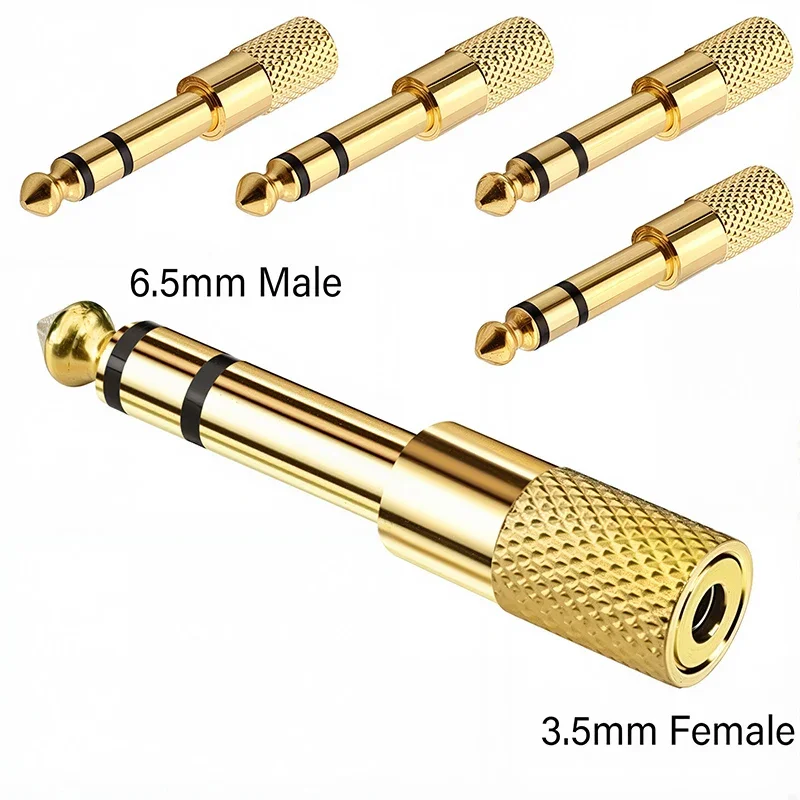 5 szt. RCA do 6,5 mm męskich złączy, 6,35 mm, 3,5 mm stereo, monofoniczny adapter audio jack do głośników_voghion.com