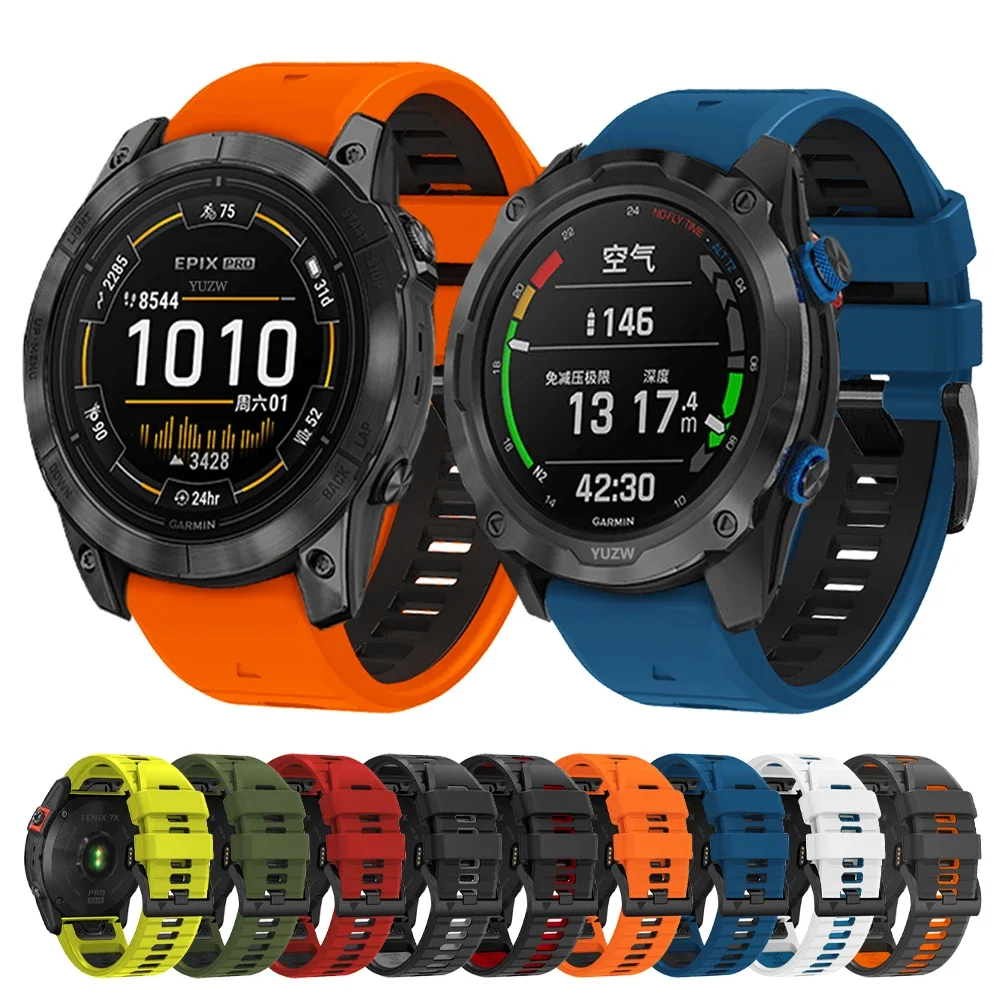 Cinturino In Silicone Quick Fit 22Mm 26Mm Per Garmin Epix Pro Gen 2/Enduro 2 Sports Band Descent Mk2 Mk2I Mk1 G1 Marq Accessori Per Orologi