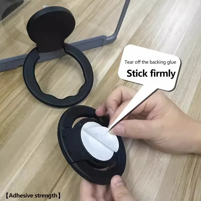 Rotating Plastic Tablet Stand Holder with Reusable Adhesive