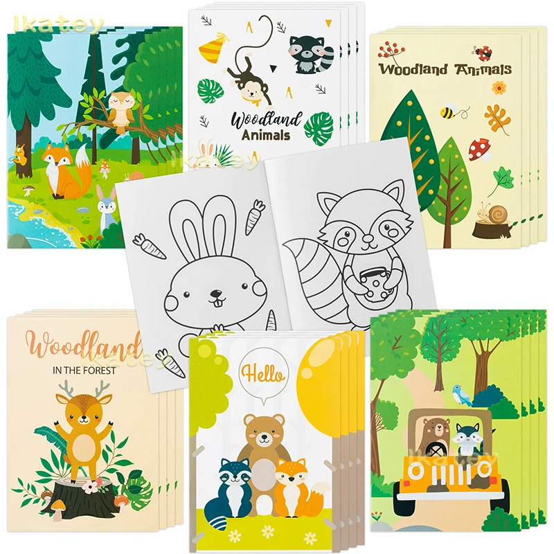 Voel me slecht val Verkeersopstopping 24Pcs Forest Dieren Kleurboek Voor Kinderen Diy Art Schilderen Pagina 'S  Kleur Uw Eigen Woodland Verhaal Jungle Boekje Voorschoolse speelgoed| | -  AliExpress