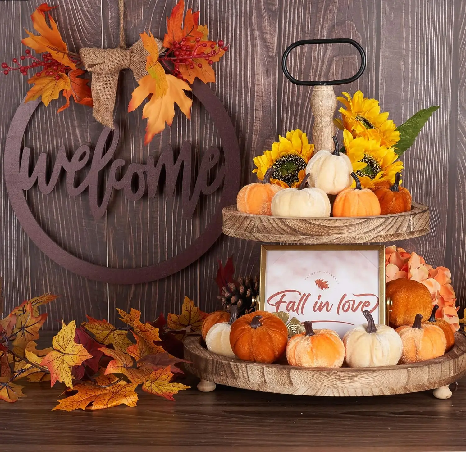 Velvet Artificial Pumpkin Decor 3