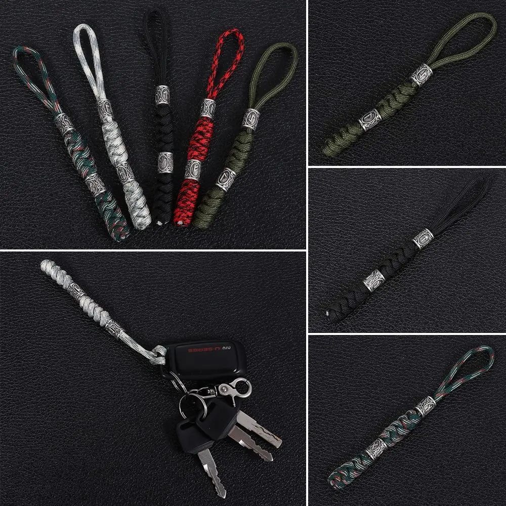Accessories Key Knife Lanyards Outdoor Survival Kit Charms Rune Bead Car Key Chain Keychain Parachute Cord Keychains
