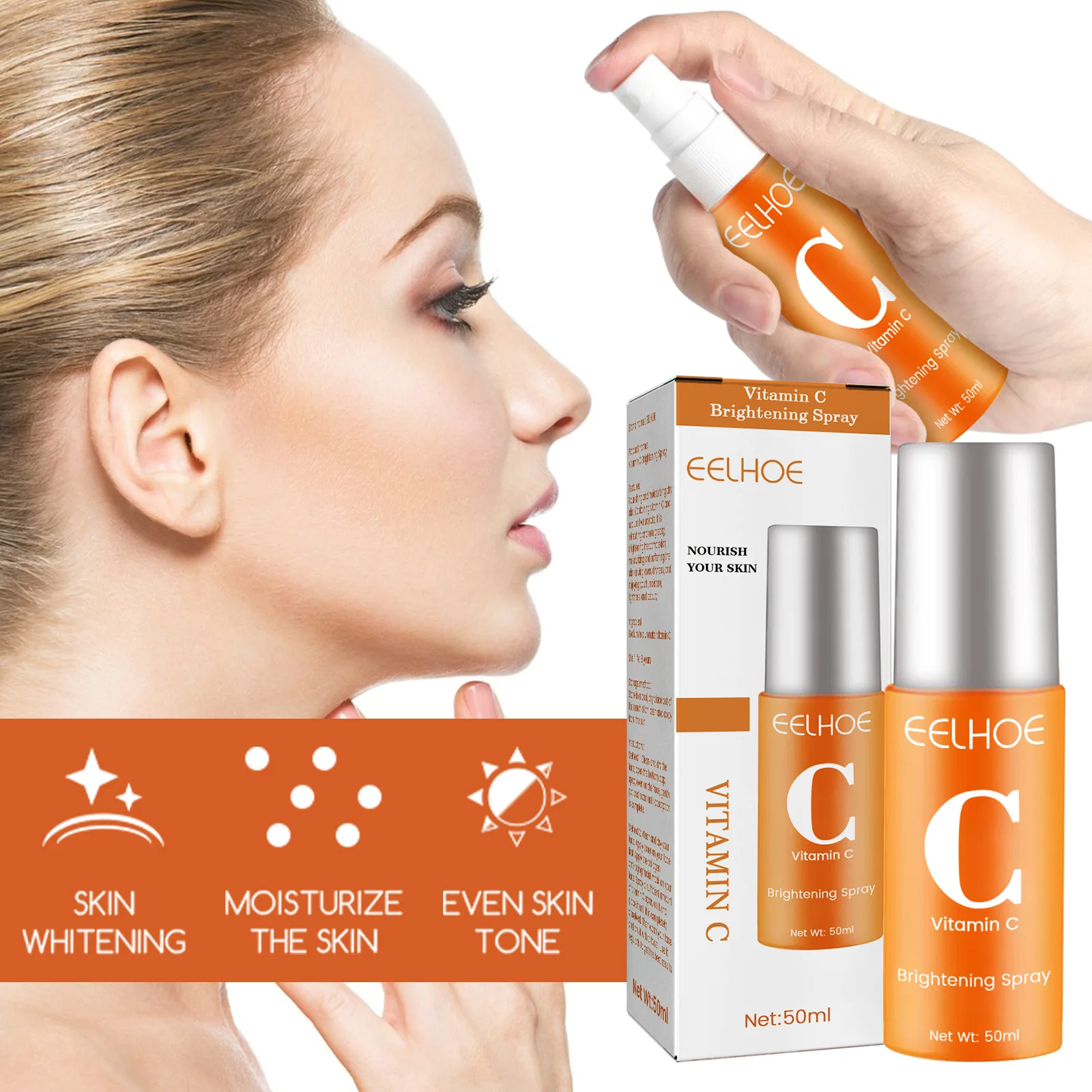 Siero viso sbiancante per lentiggini alla vitamina C Rimuovi le macchie scure Dissolvenza Melasma Anti-età Illumina Tonico idratante all'essenza_voghion.com