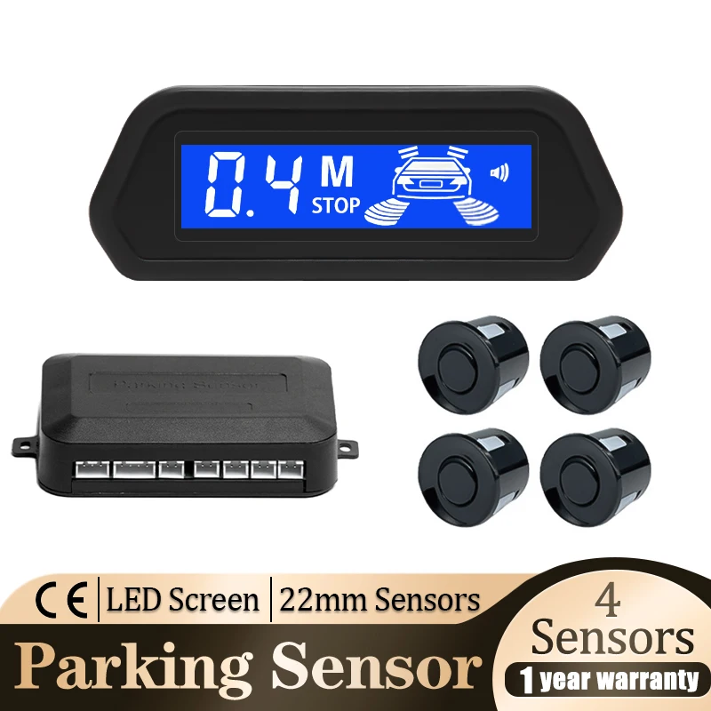 

Car Parking Sensor Kit With Auto Parktronic Reverse LED Monitor 4 Sensors Radar Detector System Backlight Display