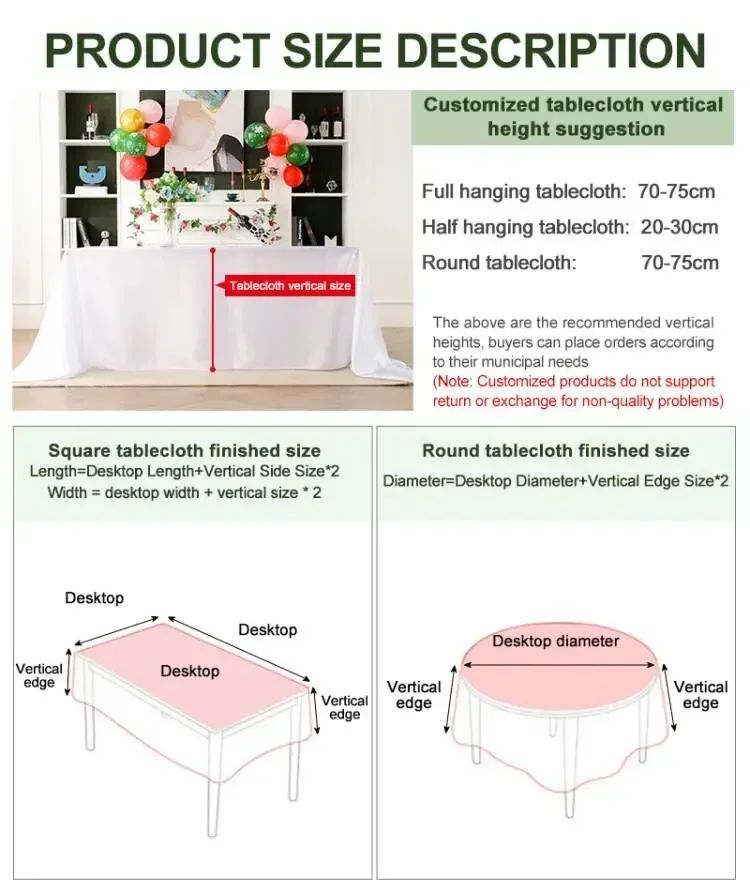 Description Picture 5 of itemWhite Round Tablecloths Overlay Cover, Smooth Fabric Table Cloth, Wedding Party, Hotel Decor, Multi Size Optional, 145-335cm