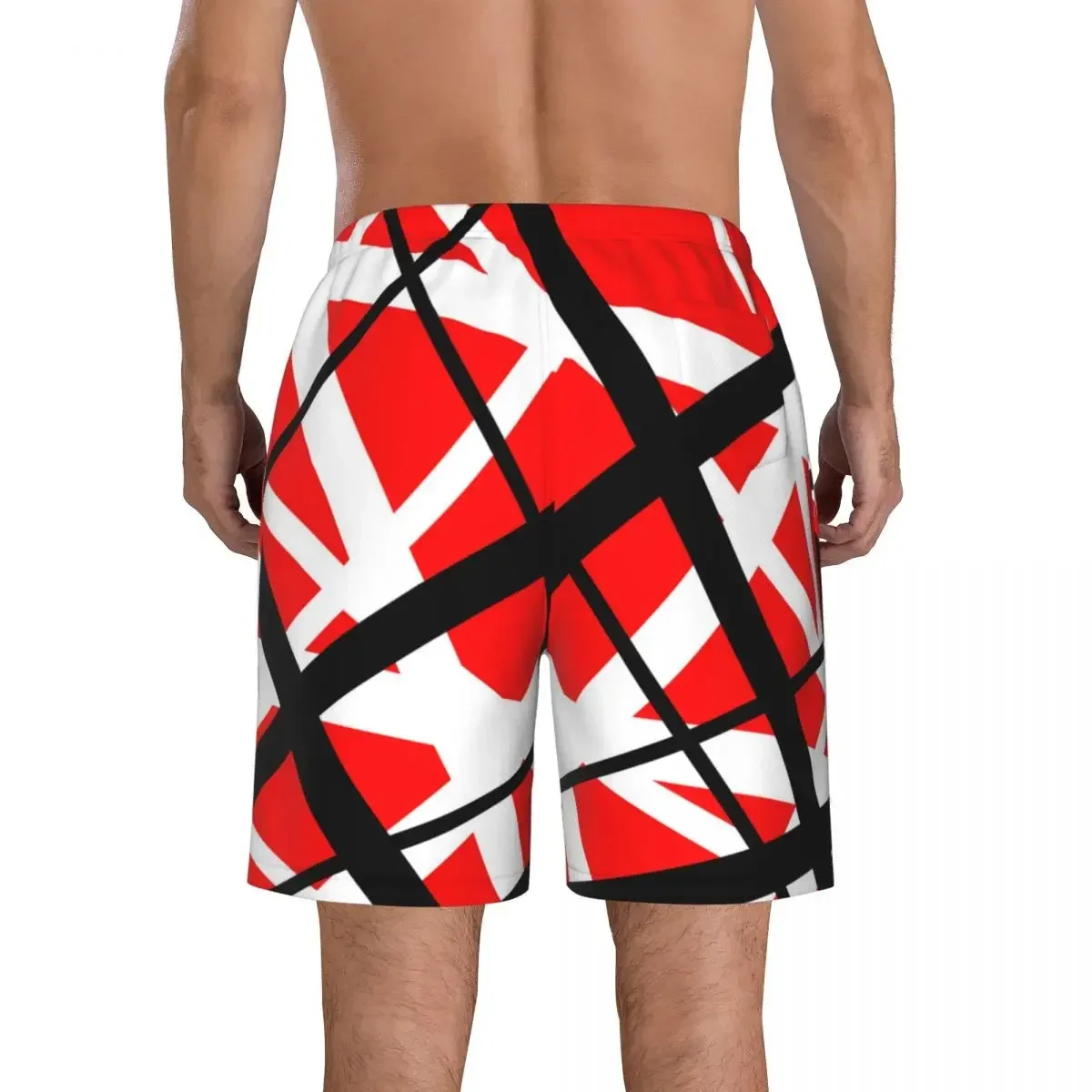 Quick Dry Summer Mens Beach Board Shorts Briefs For Man Swim Trunks Swimming Shorts Beachwear Lines Chaotic Van Halen Board