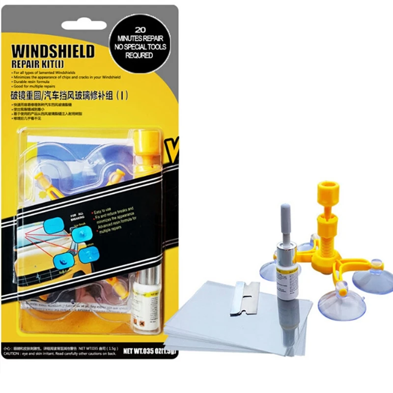 Windshield Repair Kit Quick Fix Car Cracked Glass Windscreen Resin Sealer DIY Auto Window Screen Polishing auto glass repair fluid windshield repair kit glass polishing kit automotive glass repair glass polishing powder