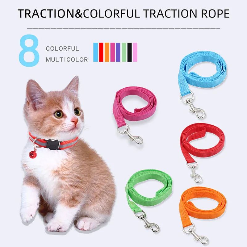 Cat Dog Collar Safe Nylon Pet Dog Leashstrong,durable Walking Rope