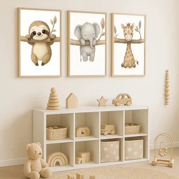 Elephant Giraffe Nursery Prints 1