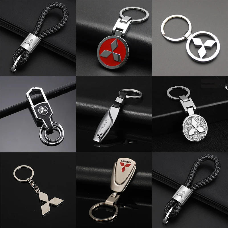 Car Logo Keychain Metal Leather Styling Fashion Key Ring For Mitsubishi-  Pajero ASX Outlander Eclipse-Cross LANCER Colt Grandis | АлиЭкспресс