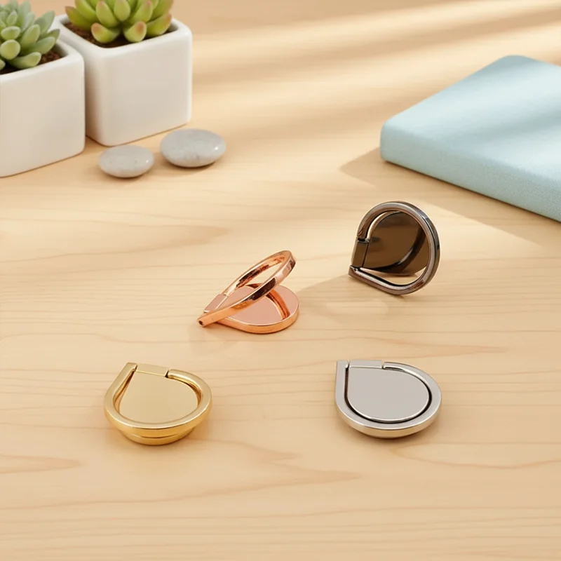 Sleek 360° Rotating Waterdrop Phone Ring Holder and Grip - Metal Mount