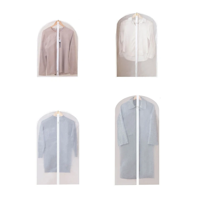 

12pcs Hanging Garment Bags Lightweight Clear Clothes Cover Full Zipper Suit Bag for Closet Storage Home Travel Drop shipping