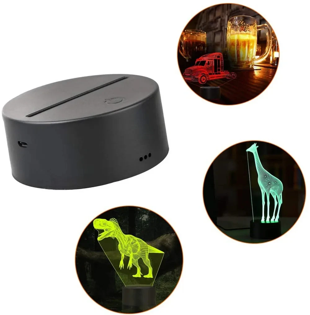 2/4/6/8/10/12 Pcs LED Lamp Base Table 3D Night Light Base With Remote Control And USB Cable 16 Colors Light Stand Wholesale 4