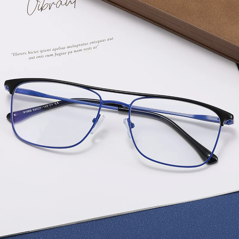 New Men's Metal Frame Glasses Euro American Anti Blue Light Optical