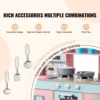 SucceBuy Pretend Play Cooking Toy for Kids Chef Playset Kitchen Accessories with Lights & Sounds for Toddles Girls Boys