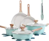 12-Piece Kitchenware Pots and Pans Set Granite Coating,Includes Frying Pans,Deep Frying pans 1