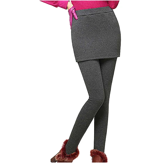 Fleece Lined Leggings Women Plus Size Tight Plus Velvet Thicken Skirt Pants  Stretch Slim Leggings Women's Clothing Free Shipping - AliExpress