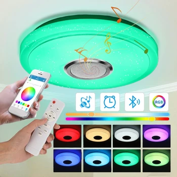Feriales 36W LED Deckenleuchte mit Bluetooth Lautsprecher – RGB Farbwechsel Dimmbar Sternenhimmel Lampe – Musik-Leuchte mit App & Fernbedienung 1