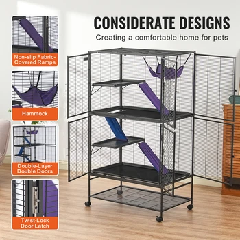 4-Tier Rolling Ferret Cage 6