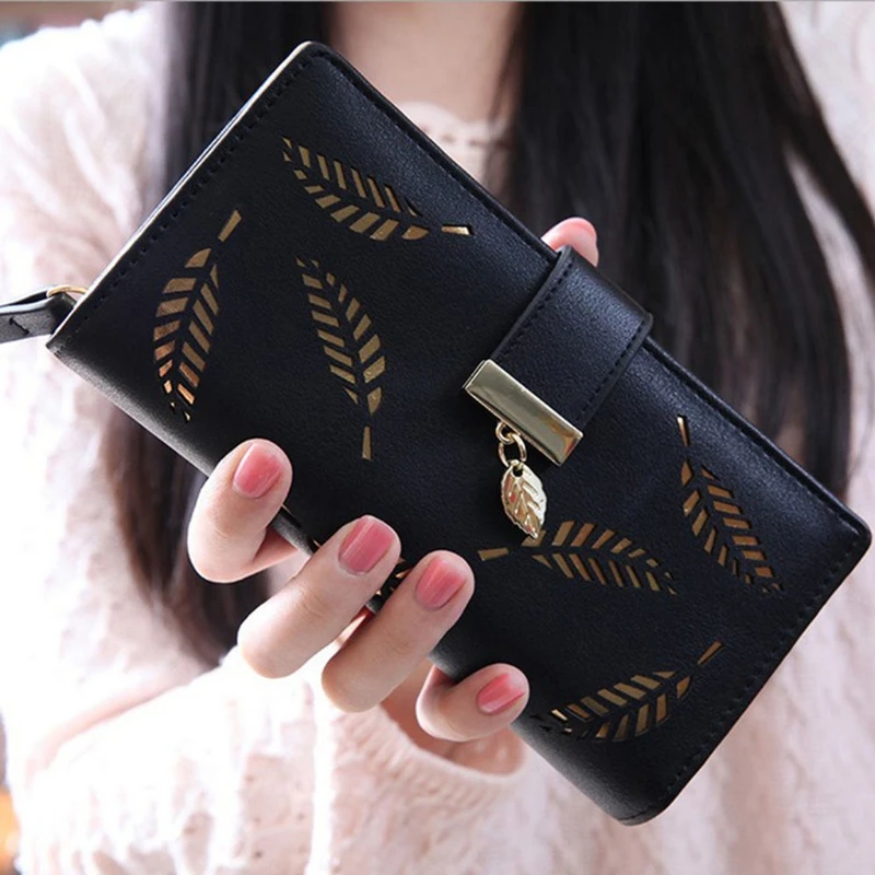 2024 New Fashion Women Bifold Wallet Leather Clutch Card Holder Purse Lady Long Handbag