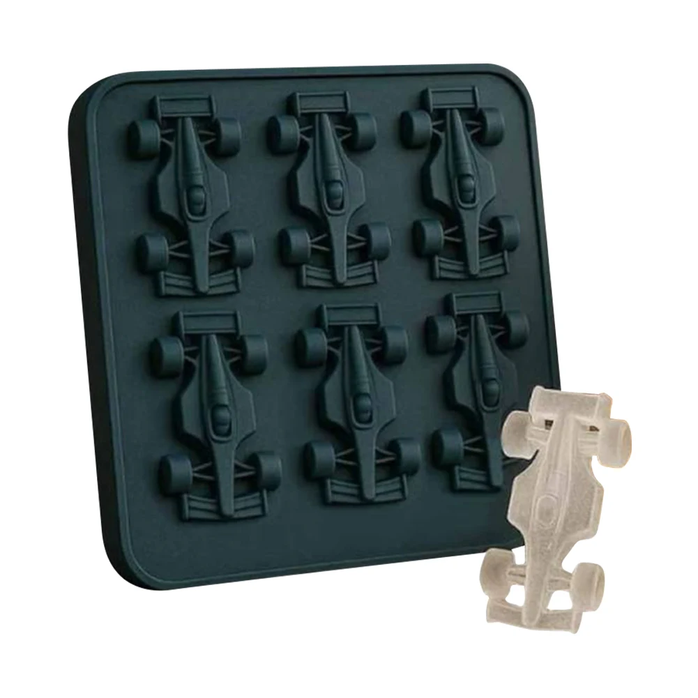 Formula 3D Racing Car Silicone Molds with 6-Cavity DIY Baking Tool Car Silicone Ice Cube for Chocolate Cakes Desserts Jelly