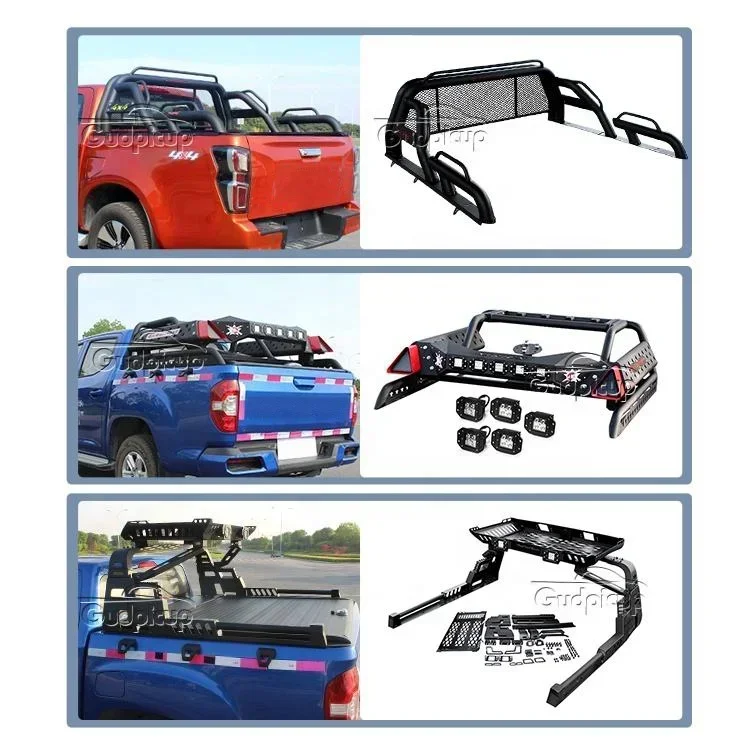 black universal 4X4 roll bar for car accessories.
